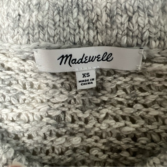 Madewell Pullover Sweater Size XS Relaxed Fit Gray Cotton Wool Alpaca Blend - Picture 7 of 8